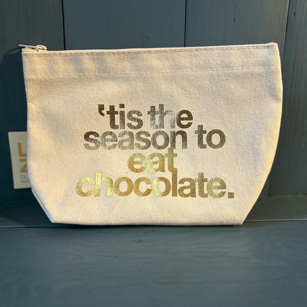 NWT Dogeared Lil Zip Pouch Chocolate Lovers Canvas